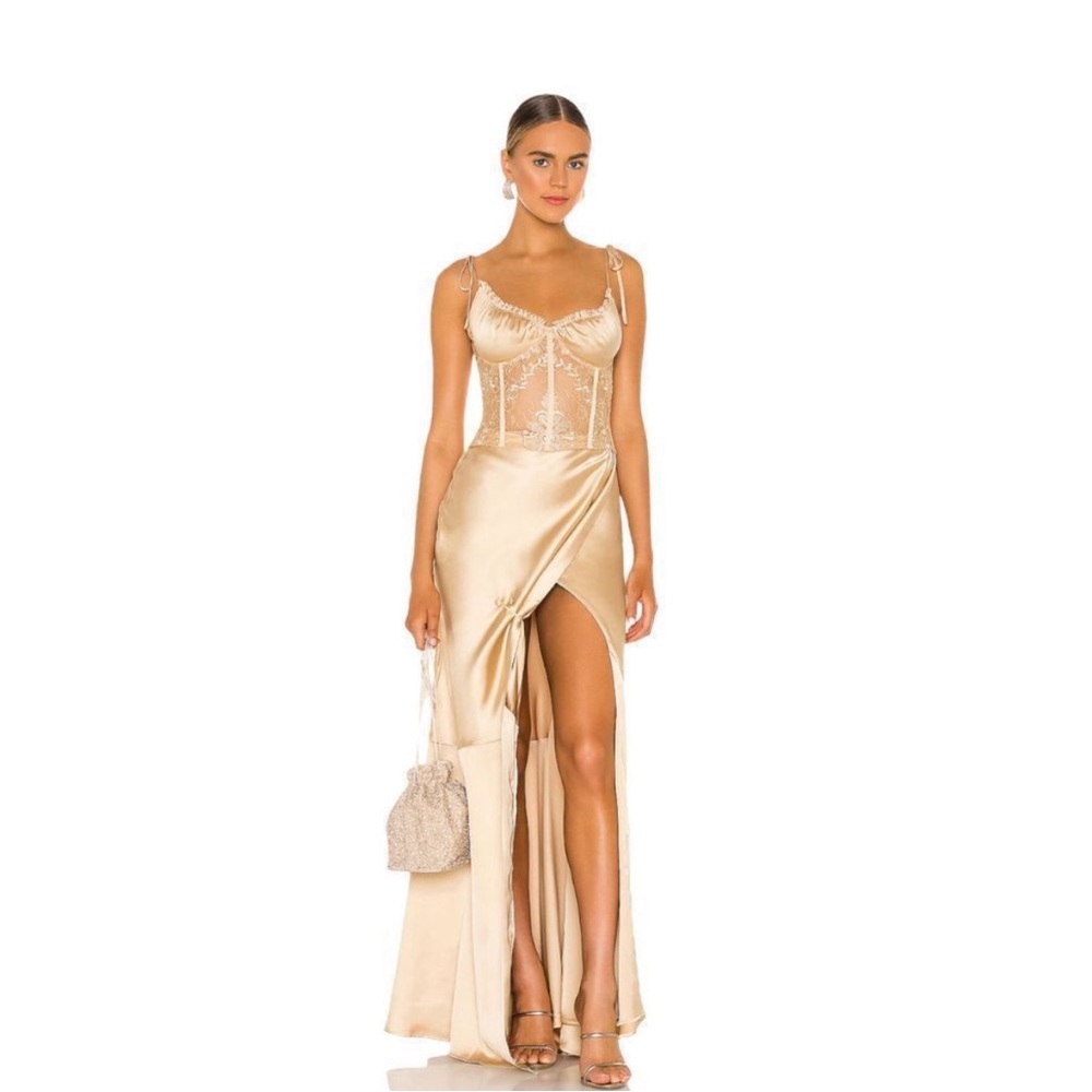 V Chapman Calla Lily Gown Skirt in Sand